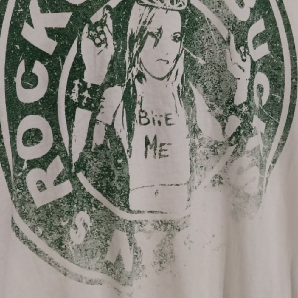 Prince Peter Collection  Bite Me Rockstar Bucks Distressed Graphic Tee Rare